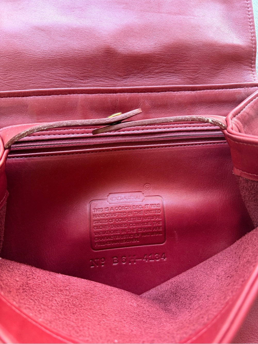 Vintage COACH 4134 Red Leather Backpack Women's Handle Gold Hardware Authentic - Picture 9 of 10